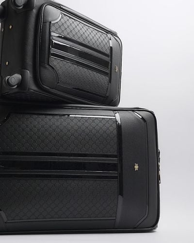 River Island Monogram Suitcase Multipack - Grey