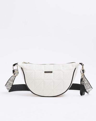River Island Cream Soft Quilted Cross Body Bag - White