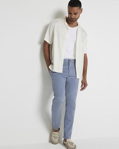 River Island Blue Skinny Fit Smart Chino Trousers