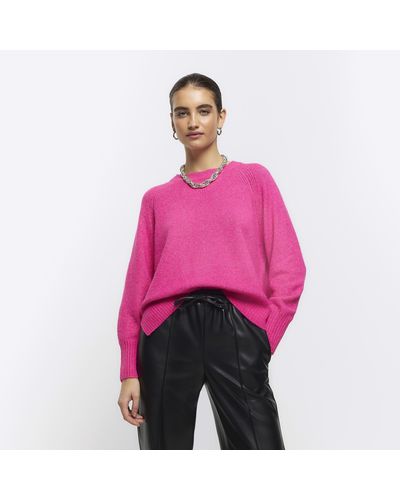 River Island Bright Knit Sweater - Pink