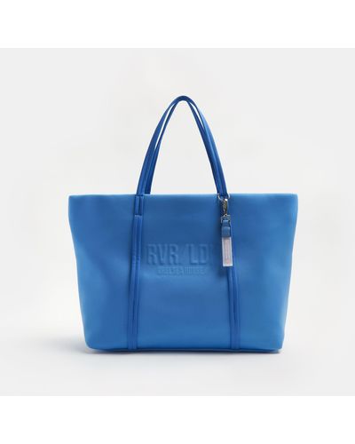 River Island Blue Neoprene Shopper Bag