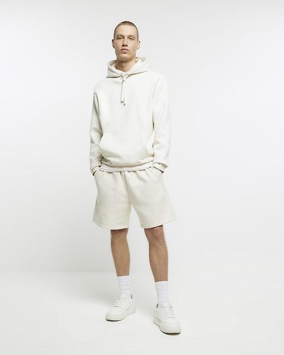 River Island Ecru Jersey Shorts - White