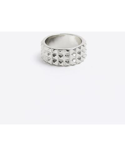 River Island Silver Color Spike Ring - White