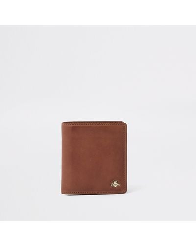 River Island Wasp Embellished Fold Out Wallet - Brown