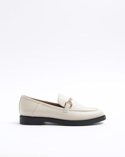 River Island Cream Snaffle Flat Loafer - White