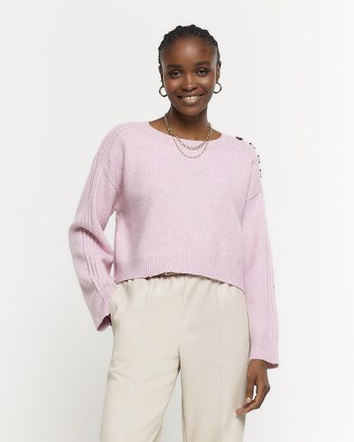 River Island Pink Crop Sweater