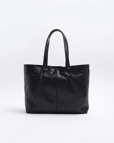 River Island Leather Shopper Bag - Black