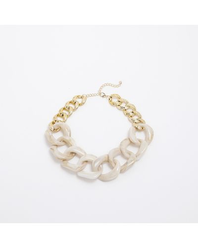 River Island Resin Chain Link Necklace - White