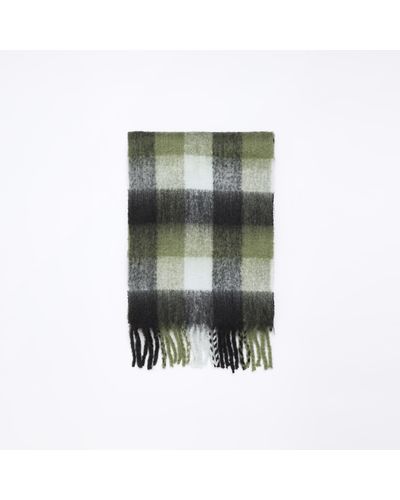 River Island Check Oversized Scarf - Green