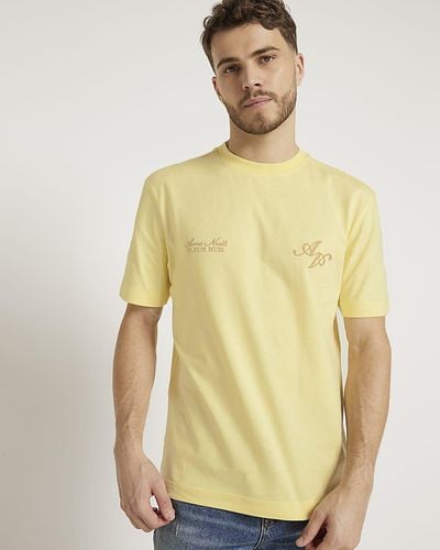 River Island Graphic Print T-shirt - Yellow
