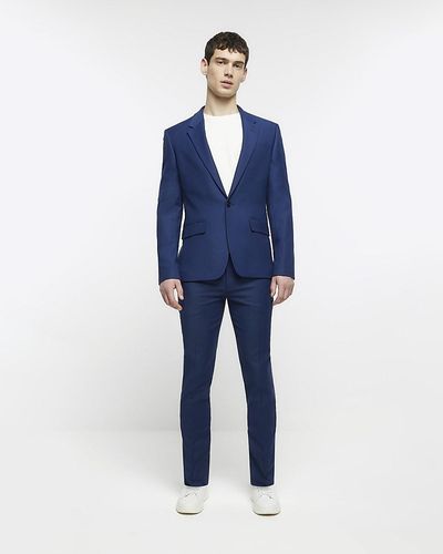 River Island Suit Trousers - Blue
