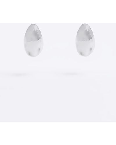 River Island Silver Domed Stud Earrings - White