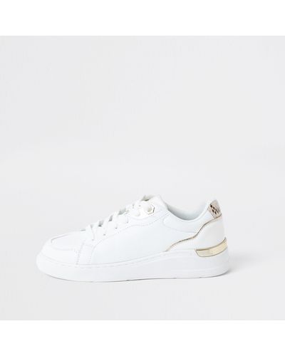 River Island White Lace Up Trainers