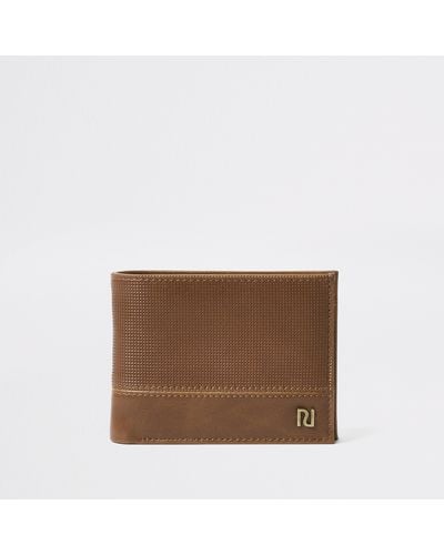 River Island Perforated Wallet - Brown