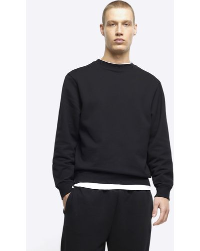 River Island Long Sleeve Sweatshirt - Black