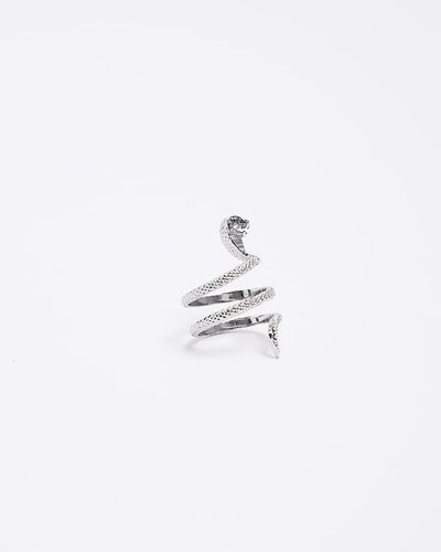 River Island Color Snake Wrap Ring - White