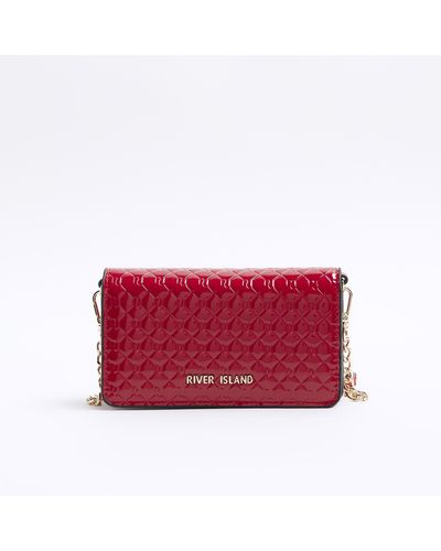 River Island Red Embossed Cross Body Purse
