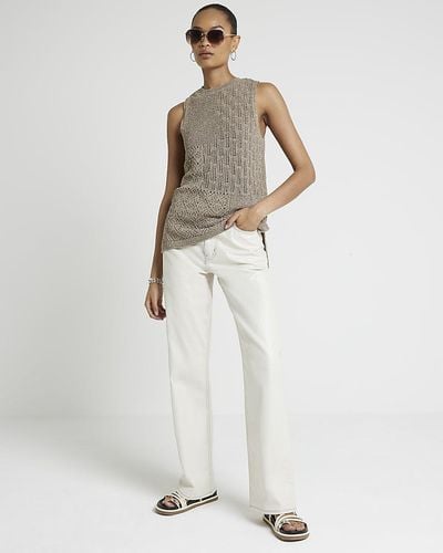 River Island Knitted Tank Top - White