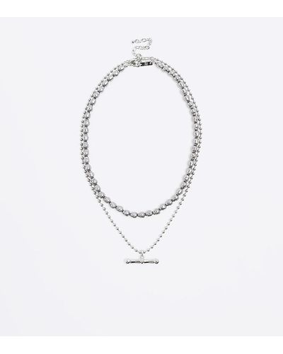 River Island Plated Necklace - White