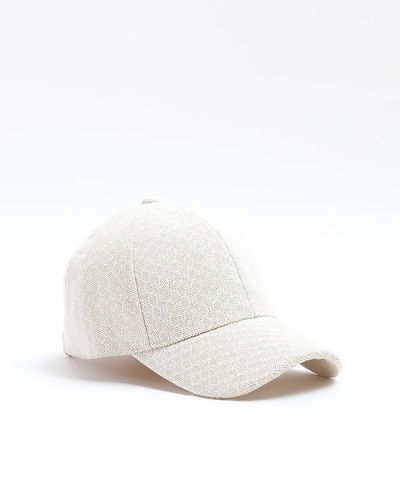 River Island Beige Embroidered Cap - White