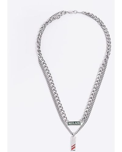 River Island Color Milan Multirow Necklace - White