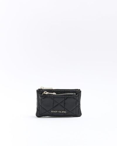 River Island Black Quilted Zip Pouch - White