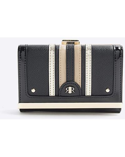 River Island Stripe Purse - White