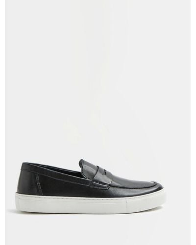 River Island Black Cupsole Loafers
