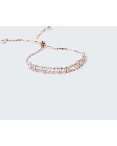 River Island Rose Gold Diamante Bracelet - Metallic