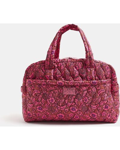 River Island Pink Floral Quilted Weekend Bag