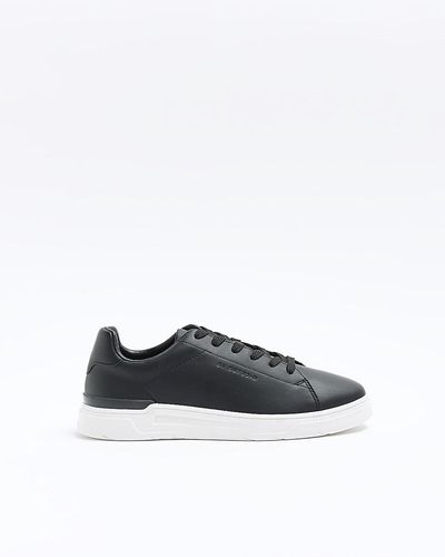 River Island Black Lace Up Cupsole Trainers