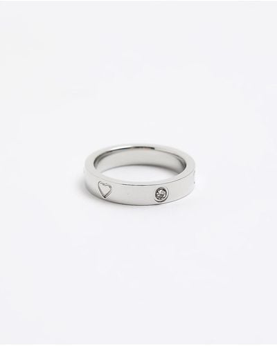 River Island Stainless Steel Embellished Ring - White