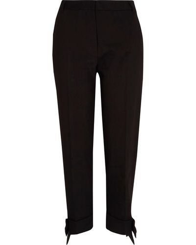 River Island Black Bow Hem Cigarette Trousers