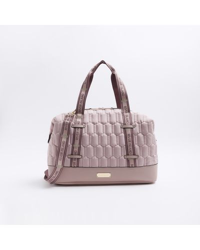River Island Soft Quilted Travel Bag - Pink