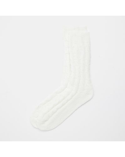 River Island Cream Chenille Cosy Socks - White