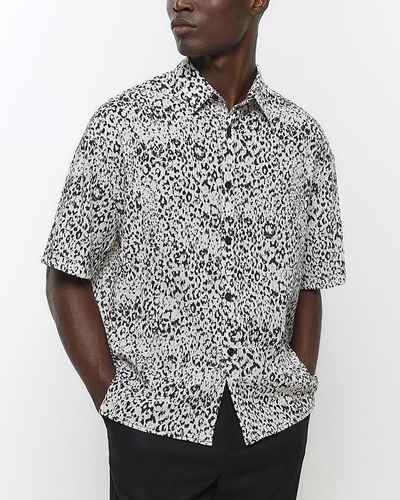River Island Leopard Print Shirt - Grey