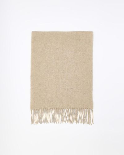 River Island Beige Premium Knitted Scarf - Natural
