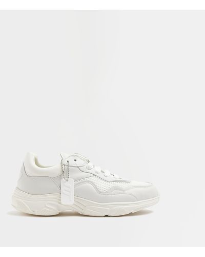 River Island Nushu Leather Trainers - White