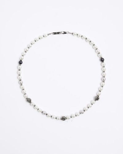 River Island White Pearl Beaded Necklace