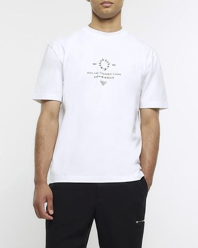 River Island White Regular Fit Japanese Graphic T-shirt