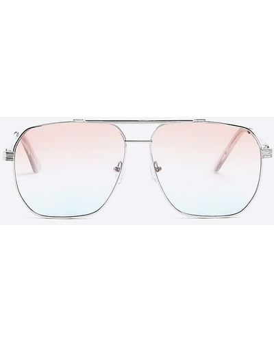 River Island Navigator Sunglasses - White