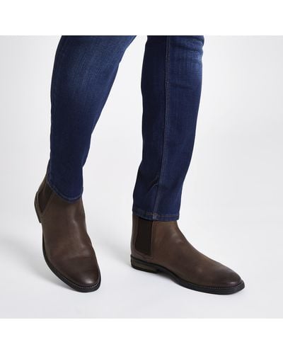 River Island Leather Chelsea Boot - Brown