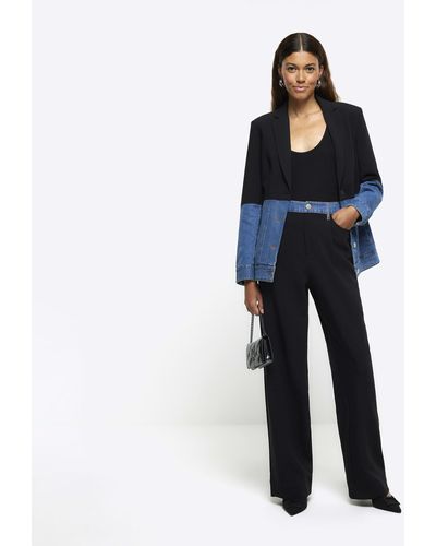 River Island Hybrid Tailored Trousers - Blue