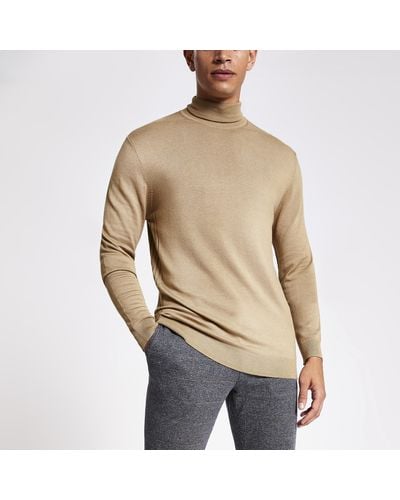 River Island Roll Neck Knitted Jumper - Brown