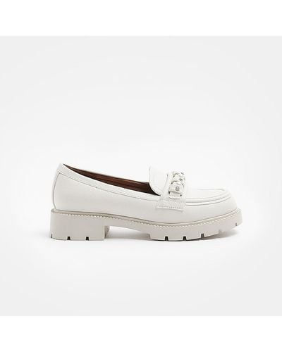 River Island Pearl Chunky Loafers - White