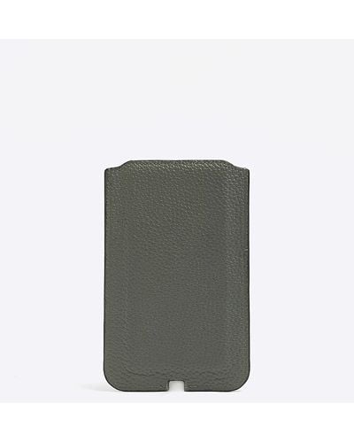 River Island Khaki Leather Cardholder - Gray