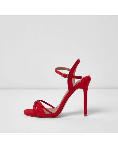 River Island Red Strappy Barely There Sandals