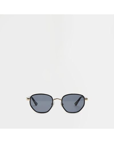 River Island Black Ri Round Frame Sunglasses