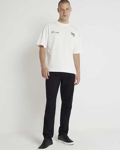 River Island Tapered Fit Jeans - White