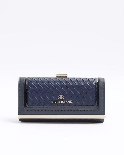 River Island Embossed Weave Purse - Blue